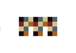 Buntes, rechteckiges Pixelmuster mit abwechselnden Farben auf weißem Hintergrund.