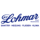 Lohmar GmbH Logo: Sanitär, Heizung, Fliesen, Klima in blauer Schrift auf weißem Hintergrund.