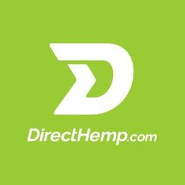 White "D" logo on green background with the text "DirectHemp.com" underneath.