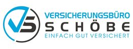 Logo: Versicherungsbüro Schöbe mit dem Slogan „Einfach gut versichert“.