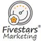 Logo von Fivestars Marketing mit einem Ziffernblatt und einem kleinen, gelben Stern.