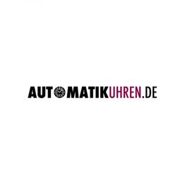 Textlogo: AUTOMATIKUHREN.DE in Schwarz und Lila mit Uhrsymbol.