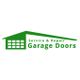 Green garage door logo with text: "Service & Repair Garage Doors."