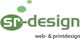 Grünes Logo "sr-design" mit Untertitel "web- & printdesign" und drei grünen Punkten darüber.