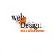 Text: "web & Design, WEB & DESIGN Dresden" in Schwarz und Orange, vor hellem Hintergrund.