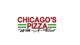 Logo of "Chicago's Pizza With A Twist" with green stripes and red text.