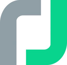 Graues und grünes L-förmiges Logo auf weißem Hintergrund.