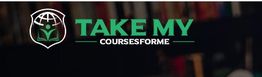 "Logo with text: Take My Courses For Me, featuring a globe and open book icon."