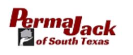 PermaJack of South Texas logo with an icon of a hand holding a house.