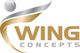 Logo mit stilisiertem Menschen und Text "Wing Concepts" in Gold und Silber.