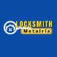 Key-shaped logo with "Locksmith Metairie" text on a blue background.