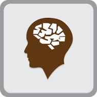 Perfil de cabeza humana marrón con piezas de rompecabezas en el cerebro sobre fondo gris.