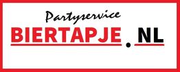 Partijservice logo met tekst "BIERTAPJE.NL" in rood en zwart.