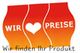Logo mit rotem Verlauf, Text: "Wir ♥ Preise". Unter dem Logo steht klein: "Wir finden Ihr Produkt".