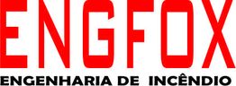 Logo com a inscrição "ENGFOX" em vermelho e "ENGENHARIA DE INCÊNDIO" em preto.