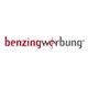 Logo mit Schriftzug "benzingwerbung" in Rot und Grau.