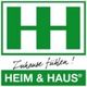 Grünes Logo mit zwei "H" und dem Schriftzug "Zuhause fühlen! HEIM & HAUS".