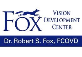 Fox Vision Development Center logo with a fox silhouette and Dr. Robert S. Fox, FCOVD text.