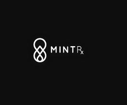 Black background with a white logo and text saying "MINT Rx" beside an infinity symbol.