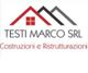 Logo di Testi Marco SRL con tetto stilizzato e scritte "Costruzioni e Ristrutturazioni".