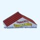 Logo of "Durazo's Roofing LLC" with a red roof design and a call for an estimate.