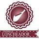 Logo de un cuchillo loncheador y una pierna de jamón en un fondo circular rojo.