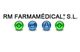 Logo de RM Farmamédical con iconos de cruz, mortero, frasco y cruz.