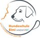 Hundeschule-Logo mit Hundesilhouette, Schrift "Hundeschule Elmi welpenABC", Webseite unten.