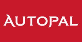 Scritta "AUTOPAL" in bianco su sfondo rosso.