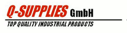 Logo der Q-Supplies GmbH mit dem Slogan „Top Quality Industrial Products“.