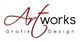 Logo mit rotem "Art" und schwarzem "works", darunter "Grafik Design" in Schwarz.