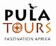 Logo mit Text "Pula Tours - Faszination Afrika" und einem Vogel auf dem Buchstaben "L".