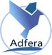 Logo mit stilisiertem blauen Vogel und Schriftzug "Adfera" darunter.