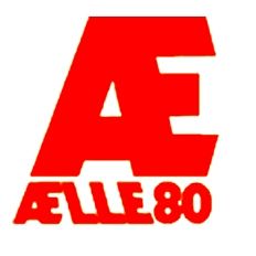 Logo rosso "Æ LLE 80" su sfondo bianco.