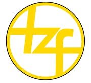 Gelbes Logo mit den Buchstaben "hzf" in einem Kreis.