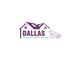 Logo of Dallas Garage Door Repair with house roof, windows, and a car outline.