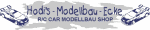 Logo: "Hodl's Modellbau-Ecke RC Car Modellbau Shop" mit stilisierten Autos.