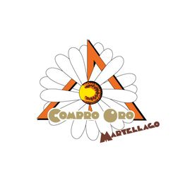Logo con margherita, "Compro Oro" e "Martellago" scritto sotto in caratteri stilizzati.