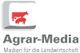 Logo von Agrar-Media mit roten Tierzeichnungen und dem Slogan: "Medien für die Landwirtschaft".