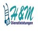 Logo mit blauer Leiter, Text: "H & M Dienstleistungen" in geschwungener Schrift.