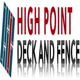Logo of High Point Deck and Fence with stylized vertical panels.