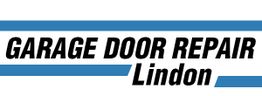 "Garage Door Repair Lindon" text with blue accents.