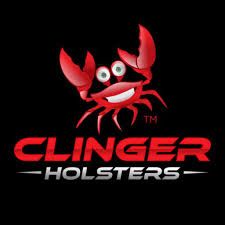 Red crab logo with text "Clinger Holsters" in red and white on a black background.
