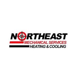 Northeast Mechanical Services logo with compass and red, black text on heating and cooling.