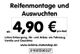 Schild mit Reifenmontage- und Auswuchtpreis: ab 4,90 € pro Rad, ohne Extrakosten.
