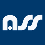 Logo der Niederländischen Eisenbahnen: weiße Buchstaben "ns" auf dunkelblauem Hintergrund.