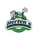 Logo: Grüner Traktor mit Gartenwerkzeugen, Text: "Herten's Gartenpflege UG. Kompetenz im Garten".