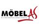 Logo mit Schriftzug "Möbel AS" und dem Slogan "Die Preiswerten Möbelmärkte!" in Schwarz und Rot.