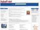 Webseite mit Suchleiste, Textblöcken und Links zu sozialen Medien. Logo "SalesPoint" oben links.
