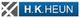 Logo mit Text "H.K. Heun" in Blau und einem weiß-grauen Muster links.